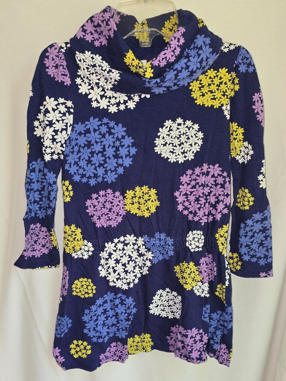 Old Navy Navy Floral Cowl-Neck Tunic with Yellow, White, Blue, and Pink Blooms